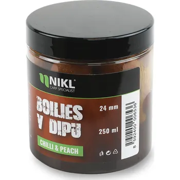Boilies Nikl Boilies v Dipu Chilli & Peach 250g Průměr: 24mm