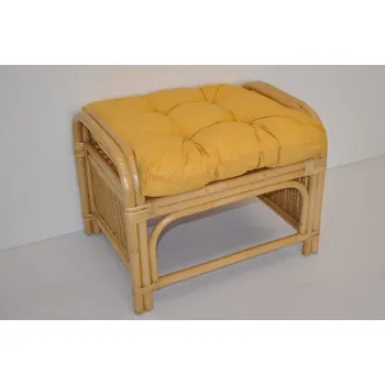 Křeslo Taburet KARAS — ratan, medová / více barev Žlutý melír