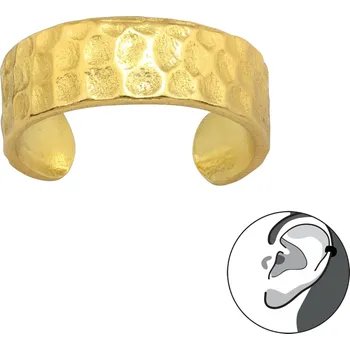 Piercing Atreya Stříbrné plochá záušnice s fasetovaným povrchem - pozlacená