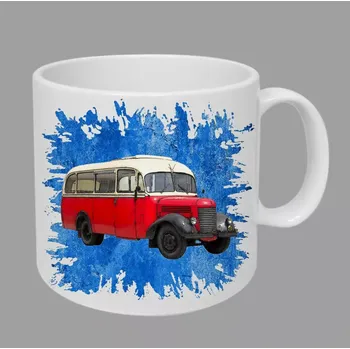 Moon River Praga RND hrnek s autobusem modrý obsah 330 ml (hrneček autobus)