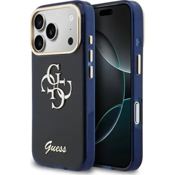 Pouzdro na mobilní telefon Guess IML 4G Script Metal Logo Zadní Kryt pro iPhone 17 Pro Max Blue