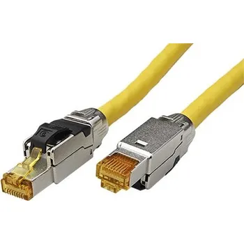 Síťový kabel ROLINE S/FTP patchkabel kat. 8.1, LSOH, drát, 2m, žlutý - 21.15.1852