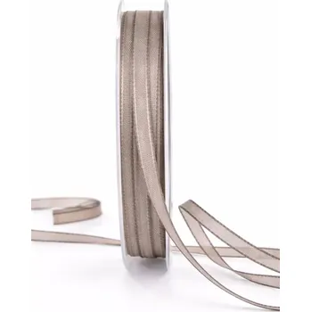 Stuha Chance Warm Taupe – úzká dekorační stuha 5mm x 5m (3,40Kč/m) (Stuha bavlněná, úzká, oboustranná, s vlascem v lemu)