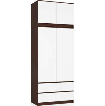 Šatní skříň Šatní skříň s nástavcem Star 90 cm wenge/bílá