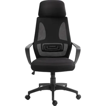 Vinsetto Kancelářská židle Vinsetto, kancelářská židle s houpací funkcí Výškově nastavitelná s opěrkou hlavy, bederní opěrka Černá barva