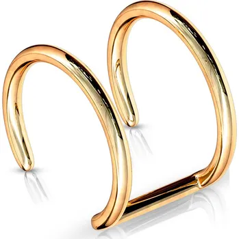 Náušnice Atreya Ocelový fake piercing - dvojitý kroužek rosegold