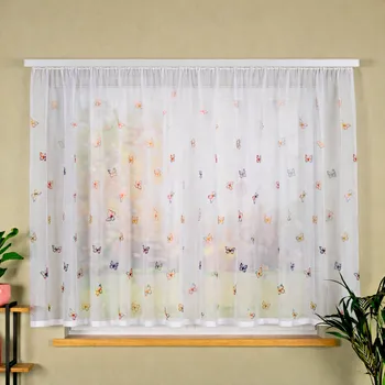 Záclona Kusová záclona Barevní motýlci 150x300