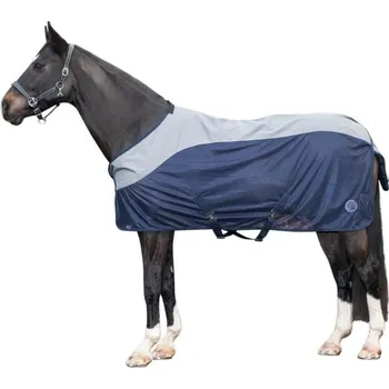 Deka pro koně Deka proti hmyzu s nepromokavými zády HKM Rain deep blue/grey 135cm