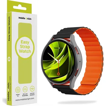 Příslušenství k chytrým hodinkám Mobile Origin Easy Strap Magnetic 22mm Quick Release Black Orange