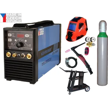Svářečka Kühtreiber KITin 1900HF + zem + TIG hořák U/D + kukla + ventil + lahev + vozík