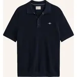 Gant Pánské Pletené Polo Tričko, tmavě modrá, XXL
