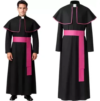 Karnevalový kostým Biskupský kostým pro dospělé – sutana, plášť a liturgická šerpa