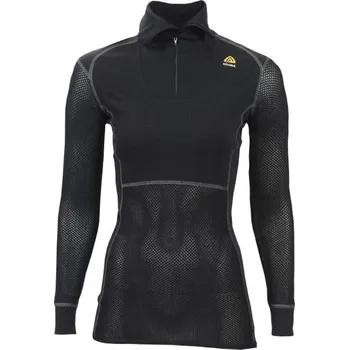Triko dlouhý rukáv dámské ACLIMA WoolNet Polo Shirt with zip, W Jet Black - M