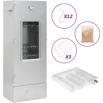 Zahradní gril Grilovací trouba / udírna s generátorem kouře pozinkovaná ocel 3200766