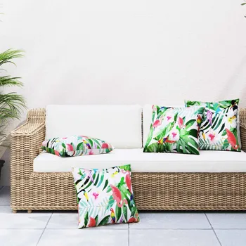 Polštář vidaXL Polštáře na pohovku 4 ks 40 x 40 cm textil [314331] Barva: Vzor listí