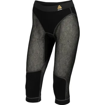 Běžecké oblečení Legíny 3/4 dámské ACLIMA WoolNet 3/4 Longs, Woman, Jet Black - XS