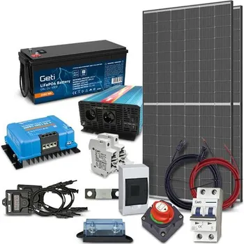 solární set Solární sestava ostrovní TRINA 900W, 2x optimizér, baterie LiFePO4 24V 100Ah, měnič 24V/230VAC 2000W