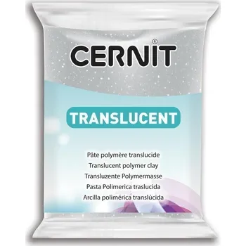 Modelovací hmota CERNIT TRANSLUCENT 56g stříbrná glitter