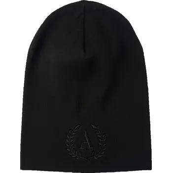 Kojenecká čepice Jarní čepička s černou výšivkou A, černá