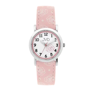 Hodinky Dívčí náramkové hodinky s motivem květiny JVD růžové | Odolný silikonový pásek | Přehledný ciferník | Ověřeno 1000+ zákazníky | Hodinky pro děti | Hodinky pro holky | ROMERO quartzový strojek, arabská čísla