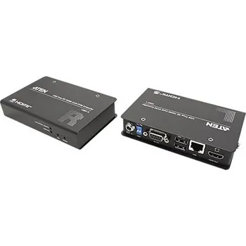 Počítač Aten KVM prodlužovací adaptér (USB, HDMI, audio, RS232), dual konzole, přes TP až 70m, 4K@60Hz (CE801) - 14.01.7560