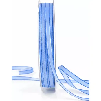 Stuha Chance Sky Blue – úzká dekorační stuha 5mm x 5m (3,40Kč/m) (Stuha bavlněná, úzká, oboustranná, s vlascem v lemu)