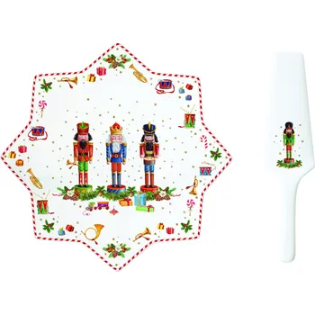 Easy Life, Itálie Easy Life - Dortový talíř s dortovou lžící Vintage Nutcracker v dárkové krabičce - 32 cm Barva: jako na obrázku