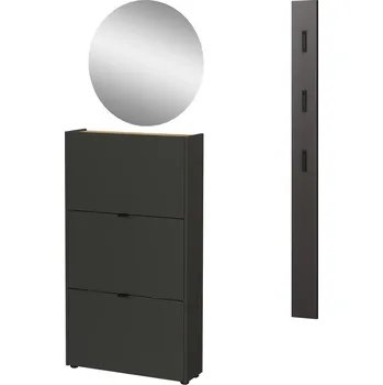 Předsíňová stěna Antracitová předsíňová sestava 101x200x22 cm Ameca – Germania ID_1807622