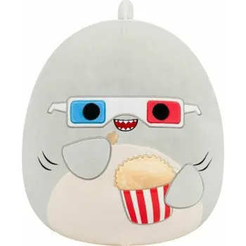 plyšák Squishmallows Šedý žralok s popcornem - Gordon, 35 cm