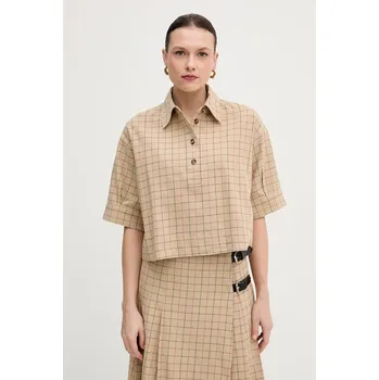 Dámská halenka Bavlněná halenka Barbour Hollington LSH1728 béžová 80X, vel. 36