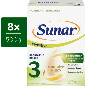 Kojenecká výživa Sunar Sensitive 3 (8 x 500 g)
