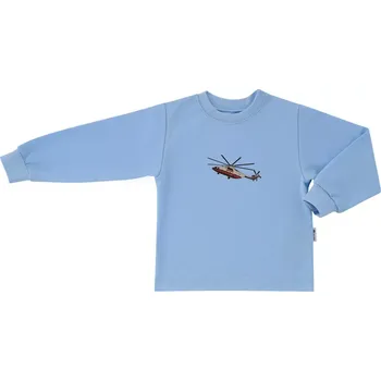 Chlapecké tričko ESITO | Dětské tričko dlouhý rukáv Vrtulník - modrá / 92