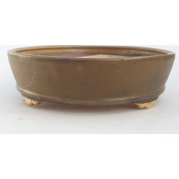 Květináč Keramická bonsai miska 21,5 x 21,5 x 6 cm hnědá