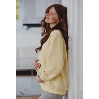 Těhotenská mikina Oversize těhotenská a kojící mikina 3v1 Milk It Easy světle žlutá Velikost: S