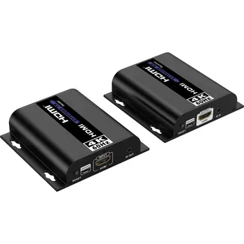 Video kabel PremiumCord 4K@60Hz HDMI extender na 120m přes LAN, over IP