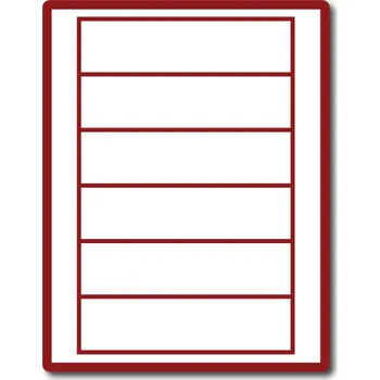 Speciální papír 35 00322 - Print Etiketa A4, 160 mm x 45 mm, Rudá reflexní, Papír, 6 etiket na archu, Balení - 100 ks