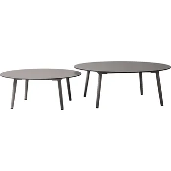 Zahradní stůl Micadoni Set dvou černých zahradních stolků Salada 65/80 cm