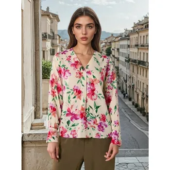 Sinsay - Květovaná halenka s vysokým podílem viskózy - vícebarevná - 093HC-MLC - 093HC-MLC-S