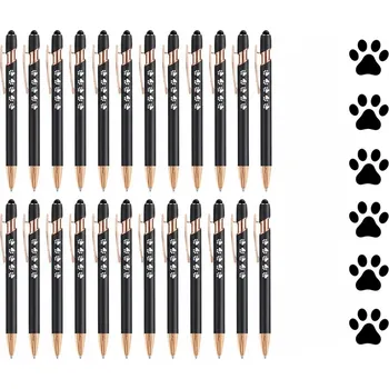 Pomůcka pro výcvik zvířete Kovová propiska s tlapkami (černá / růžová) Barva: černá