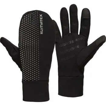 Cyklistické rukavice Unisex 2v1 rukavice Klimatex AUTH XL Černá, Stříbrná