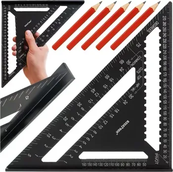 Měřicí přístroj Hliníkový tesařský úhelník 30x30 cm - tesařské pravítko