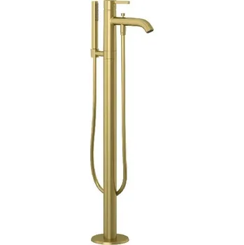 Vodovodní baterie Kludi Nova Fonte - Vanová baterie do podlahy, s příslušenstvím, kartáčované zlato 38590N015