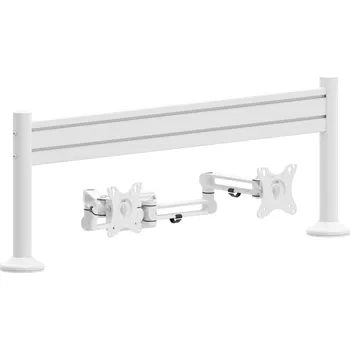 Televizní držák AlzaErgo Slatwall SWP110 Lišta bílá + SWDM210 Úchyty bílé + SWAD510 Držák bílý