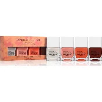 Lak na nehty Nails Inc. Apricot Crush Catwalk Calling rychleschnoucí lak na nehty 14 ml + All in the Strut rychleschnoucí lak na nehty 14 ml + Already Trending rychleschnoucí lak na nehty 14 ml + Love in Leather rychleschnoucí lak na nehty 14 ml