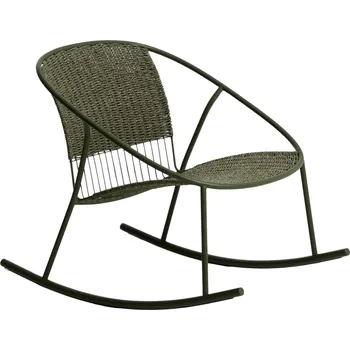 Kave Home Zelené zahradní houpací křeslo Atrani s výpletem