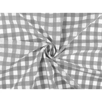 Bavlněné plátno kanafas šedá kostka 1 cm