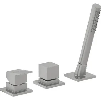 Vodovodní baterie Kludi Decus - Baterie na okraj vany, 3-otvorová instalace, kartáčovaný nikl 54447N575