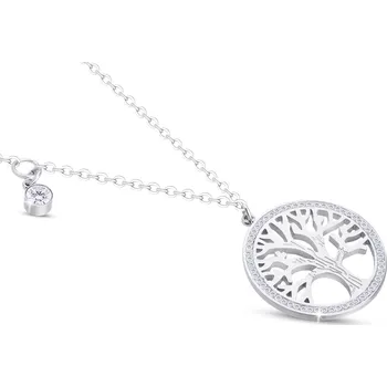 Řetízek biju Řetízek z chirurgické oceli s přívěskem, strom života s čirým kamínkem 3001916