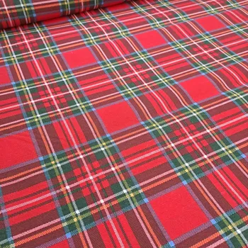 Pro útulný domov dekorační látka vánoční KOSTKY ČERVENOZELENÉ