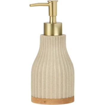 Dávkovač mýdla Béžový dávkovač mýdla s dřevěným podstavcem